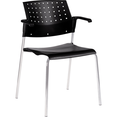Stacking Chairs, Plastic, 33" High, 300 lbs. Capacity, Black Equipment World