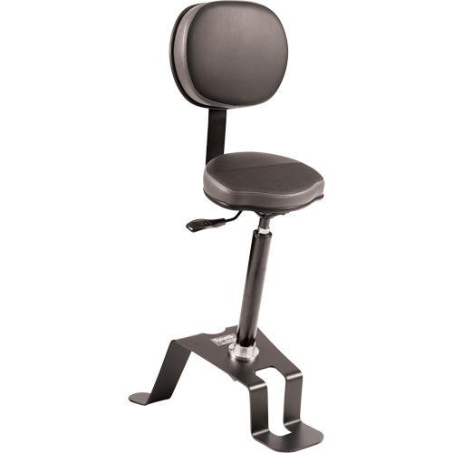 TA300 Ergonomic Sit/Stand Chair, Sit/Stand, Vinyl Seat, Black Equipment World