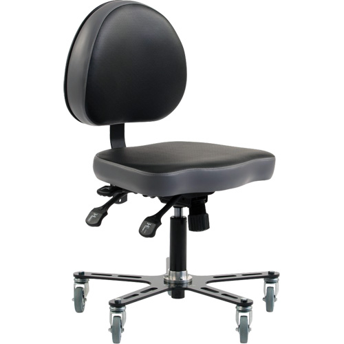 SF180 Multi-Tilt Ergonomic Chair, Mobile, Adjustable, Vinyl Seat, Black/Grey Equipment World