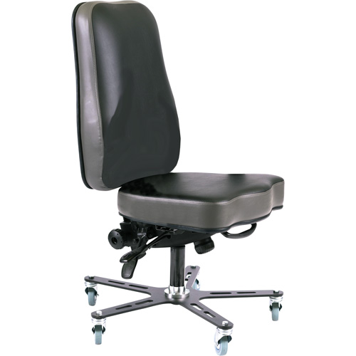 Chaise ergonomique Synergo I, Mobile, Vinyle Si&egrave;ge, Noir Equipment World