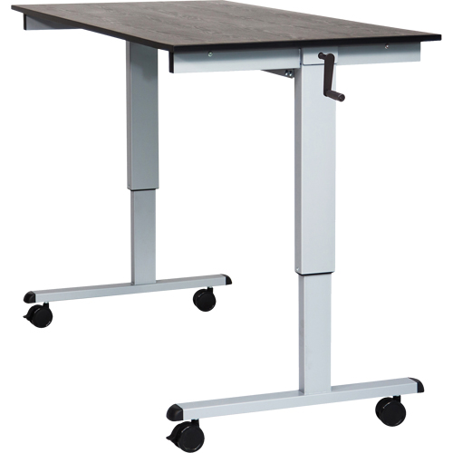Bureau ajustable pour travail assis et debout, , 48-1/2" h x 59" la x 29-1/2" p, Noir Equipment World