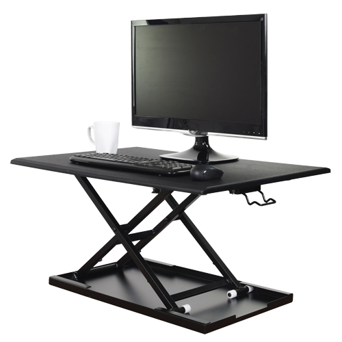 Adjustable Stand-Up Desk, Desktop Unit, 15-3/4" H x 31-1/2" W x 22-1/2" D, Black Equipment World