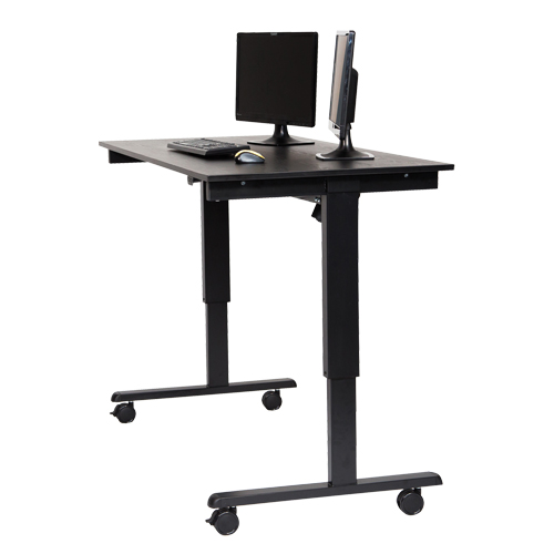 Bureau ajustable pour travail debout, , 45-1/4" h x 29-1/2" p, Noir Equipment World