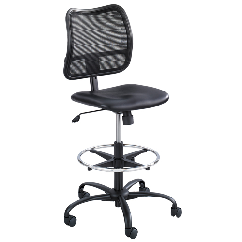 Vue Ergonomic Stool, Vinyl, Black, 250 lbs. Capacity Equipment World