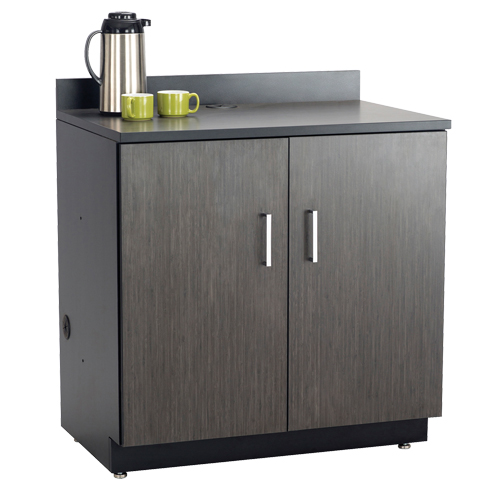 Modular Base Cabinet, Melamine, 2 Shelves, 39" H x 36" W x 25" D, Asian Night/Black Equipment World