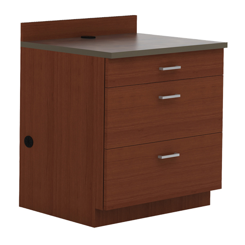 Modular Base Cabinet, 3 Drawers, 36" W x 25" D x 39" H, Mahogany Equipment World