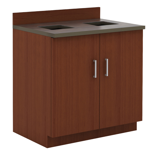 Modular Base Cabinet, Melamine, 39" H x 36" W x 25" D, Mahogany Equipment World