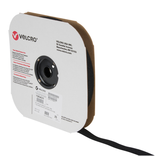 Fastener Tape, Loop, 25 yds x 1", Sew-On, Black Equipment World