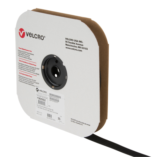 Ruban d'attaches, Crochet, 25 vg x 1", Cousu, Noir Equipment World