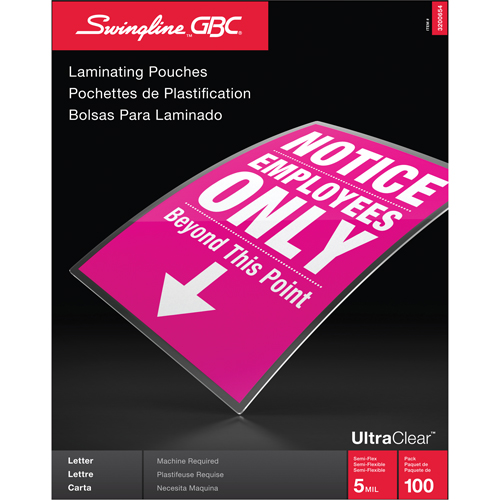 Swingline UltraClear Laminating Letter Pouches Equipment World