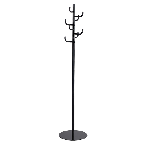 Coat Rack, 68" H, Black, 8 Hook(s) Equipment World