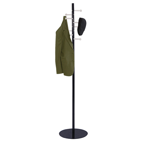Nail Head Coat Rack, 67" H, Black, 8 Hook(s) Equipment World