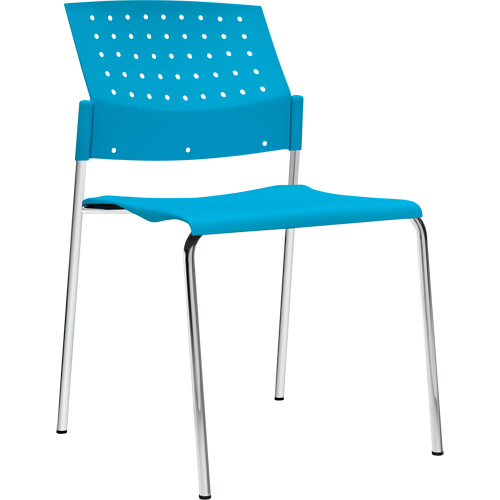 Armless Stacking Chairs, Plastic, 33" High, 300 lbs. Capacity, Blue Equipment World