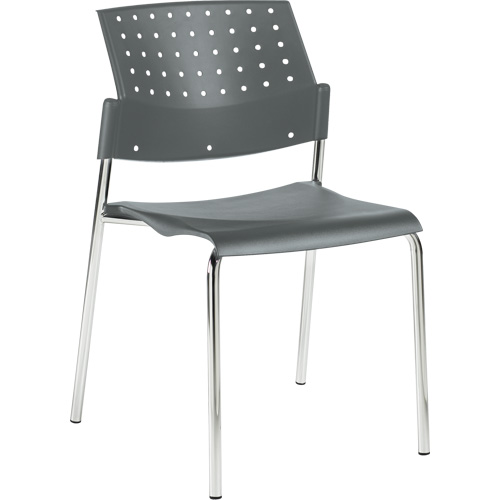 Armless Stacking Chairs, Plastic, 33" High, 300 lbs. Capacity, Grey Equipment World