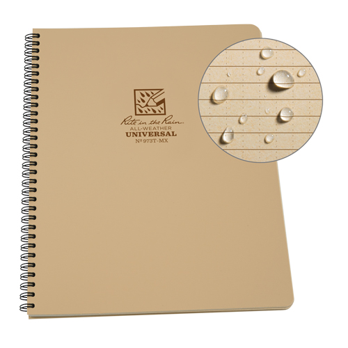 Side-Spiral Notebook, Soft Cover, Tan, 64 Pages, 4-5/8" W x 7" L Equipment World