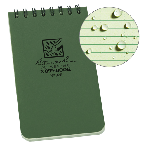 Carnet de notes de poche &agrave; spirale, Couverture souple, Vert, 100 Pages, 3" , 5"  Equipment World