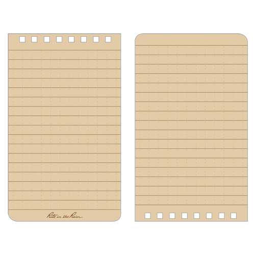 Carnet de notes de poche &agrave; spirale, Couverture souple, Havane, 100 Pages, 3" , 5"  Equipment World