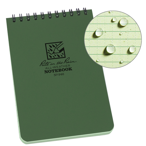 Carnet de notes de poche &agrave; spirale, Couverture souple, Vert, 100 Pages, 4" , 6"  Equipment World