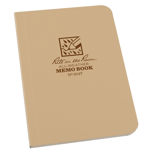 Memo Book, Soft Cover, Tan, 112 Pages, 3-1/2" W x 5" L Equipment World