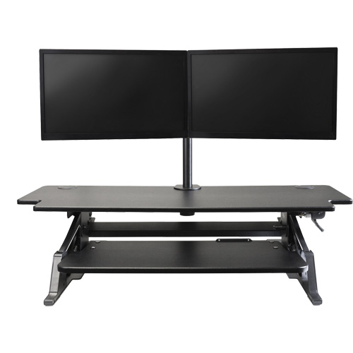 Goya Sit-Stand Workstation, Desktop Unit, 20" H x 42" W x 16" D, Black Equipment World