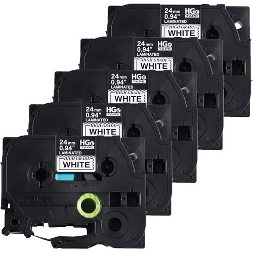 Laminated Tape, 24 mm x 8 m, Black on White Equipment World
