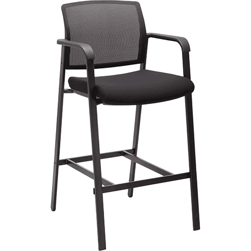 Activ Series Barstool Chair, Stationary, Fixed, 58-1/2", Mesh Seat, Black Equipment World