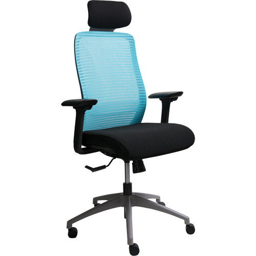 Era Series Adjustable Office Chair with Headrest, Fabric/Mesh, Blue, 275 lbs. Capacity Equipment World