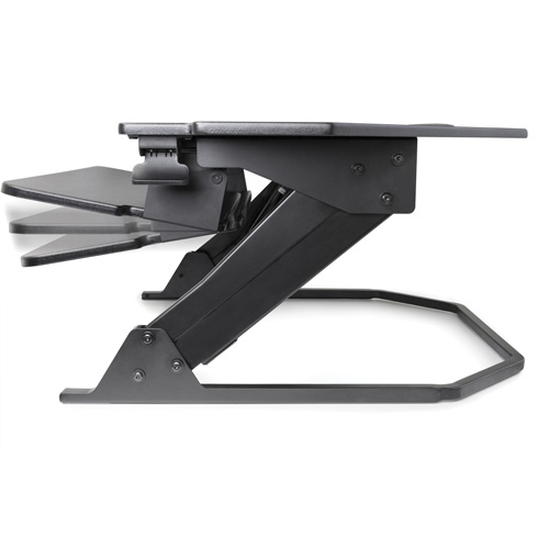 Goya Sit-Stand Corner Work Station, Desktop Unit, 20" H x 42" W x 37-4/5" D, Black Equipment World