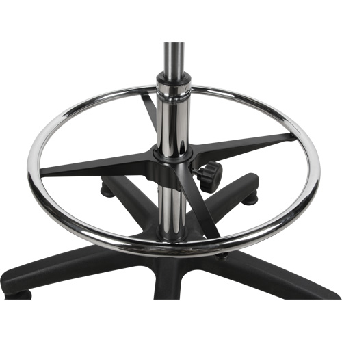 Tabouret robuste et ergonomique, Stationnaire, Ajustable, 39” - 48”, Polyur&eacute;thane Si&egrave;ge, Noir Equipment World