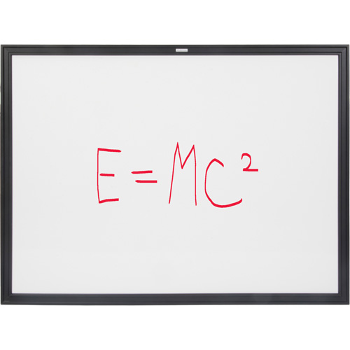 Black MDF Frame Whiteboard, Dry-Erase/Magnetic, 48" W x 36" H Equipment World