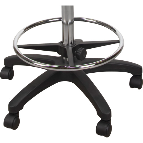 Tabouret robuste et ergonomique, Mobile, Ajustable, 39" - 48", Polyur&eacute;thane Si&egrave;ge, Noir Equipment World