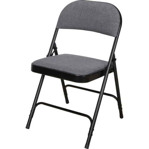 Deluxe Fabric Padded Folding Chair, Steel, Grey, 300 lbs. Weight Capacity Equipment World