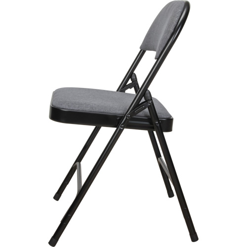 Deluxe Fabric Padded Folding Chair, Steel, Grey, 300 lbs. Weight Capacity Equipment World