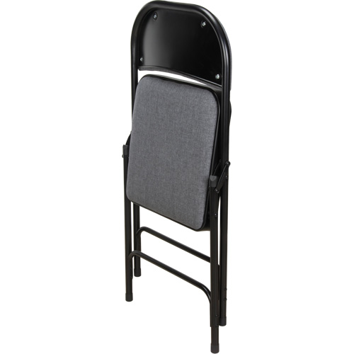Deluxe Fabric Padded Folding Chair, Steel, Grey, 300 lbs. Weight Capacity Equipment World