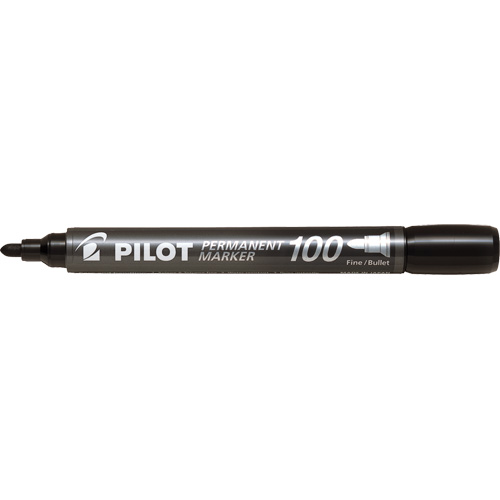 Pilot 100 Permanent Marker, Bullet, Black Equipment World