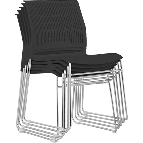 Stacking Chairs, Polypropylene, 32-3/8" High, 250 lbs. Capacity, Black Equipment World