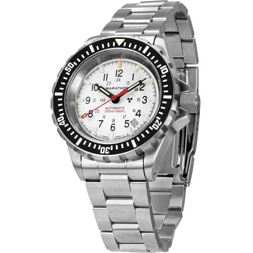 Grande montre automatique de plong&eacute;e &eacute;dition arctique GSAR avec bracelet en acier inoxydable, Num&eacute;rique, &agrave; piles, 41 mm, Argent Equipment World