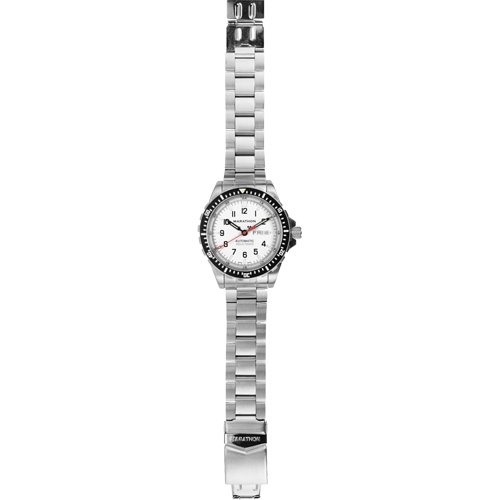 Tr&egrave;s grande montre automatique &eacute;dition arctique avec jour/date avec bracelet en acier inoxydable, Num&eacute;rique, &agrave; piles, 46 mm, Argent Equipment World