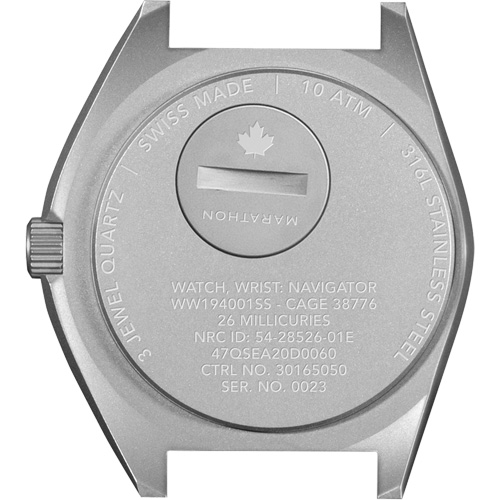 Steel Navigator Watch on 3-Piece Rubber Strap Kit, Digital, Battery Operated, 41 mm, Black Equipment World