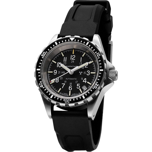 Steel Navigator with Date on Black 3-Piece Rubber Strap Kit, Digital, Battery Operated, 36 mm, Black Equipment World