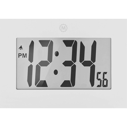 Large Frame Clock, Digital, Battery Operated, 9" W x 1" D x 6.5" H, White Equipment World