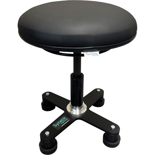 Tabouret ergonomique OmniStool, Mobile, Ajustable, Vinyle Si&egrave;ge, Noir Equipment World