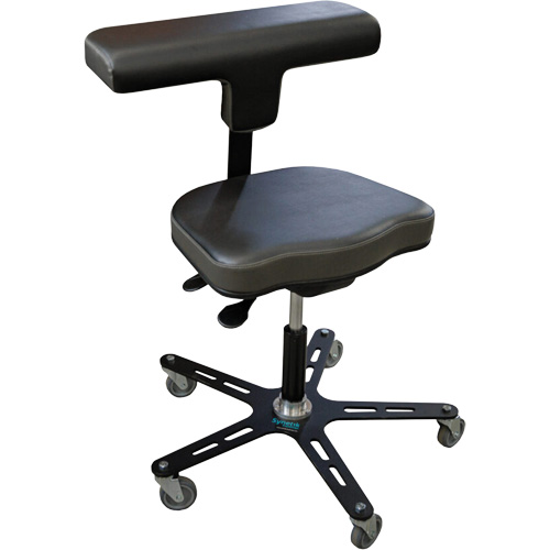 Chaise ergonomique industrielle VEGA-T, Mobile, Ajustable, Vinyle Si&egrave;ge, Noir Equipment World