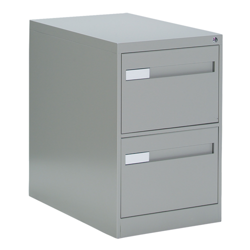 Vertical Filing Cabinet with Recessed Drawer Handles, 2 Drawers, 18.15" W x 26.56" D x 29" H, Grey Equipment World