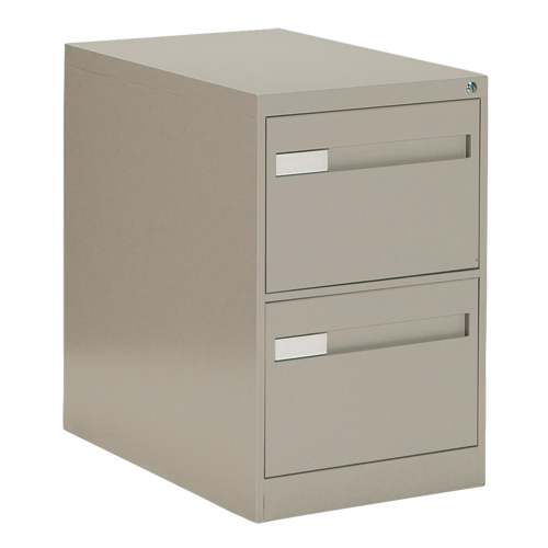 Vertical Filing Cabinet with Recessed Drawer Handles, 2 Drawers, 18.15" W x 26.56" D x 29" H, Beige Equipment World