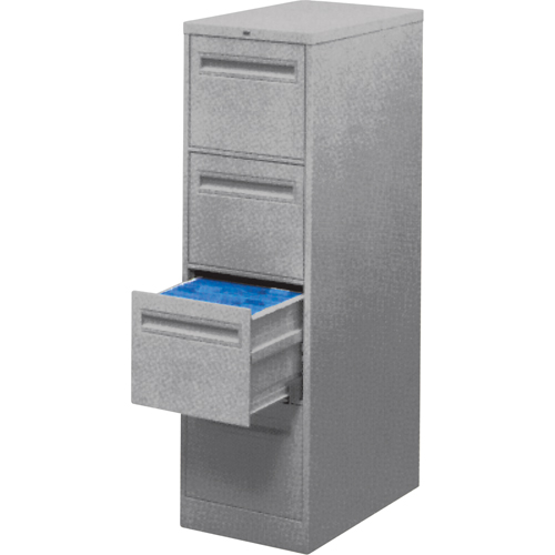 Vertical Filing Cabinet with Recessed Drawer Handles, 3 Drawers, 18.15" W x 26.56" D x 40" H, Grey Equipment World