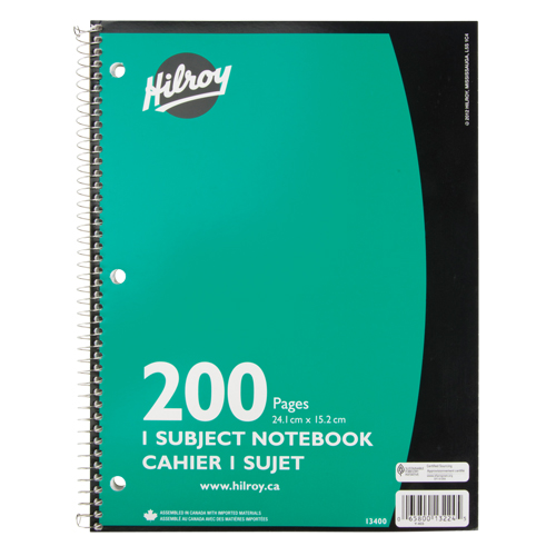 1 Subject Spiral Notebook Equipment World
