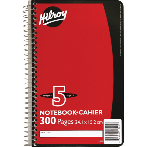 5 Subject Spiral Notebook Equipment World