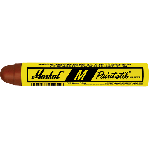 M Paintstik&reg; Paint Marker for Heat Treating, Solid Stick, Red Equipment World