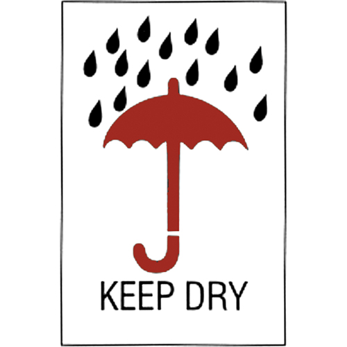 "Keep Dry" Special Handling Labels, 6" L x 4" W, Red on White Equipment World